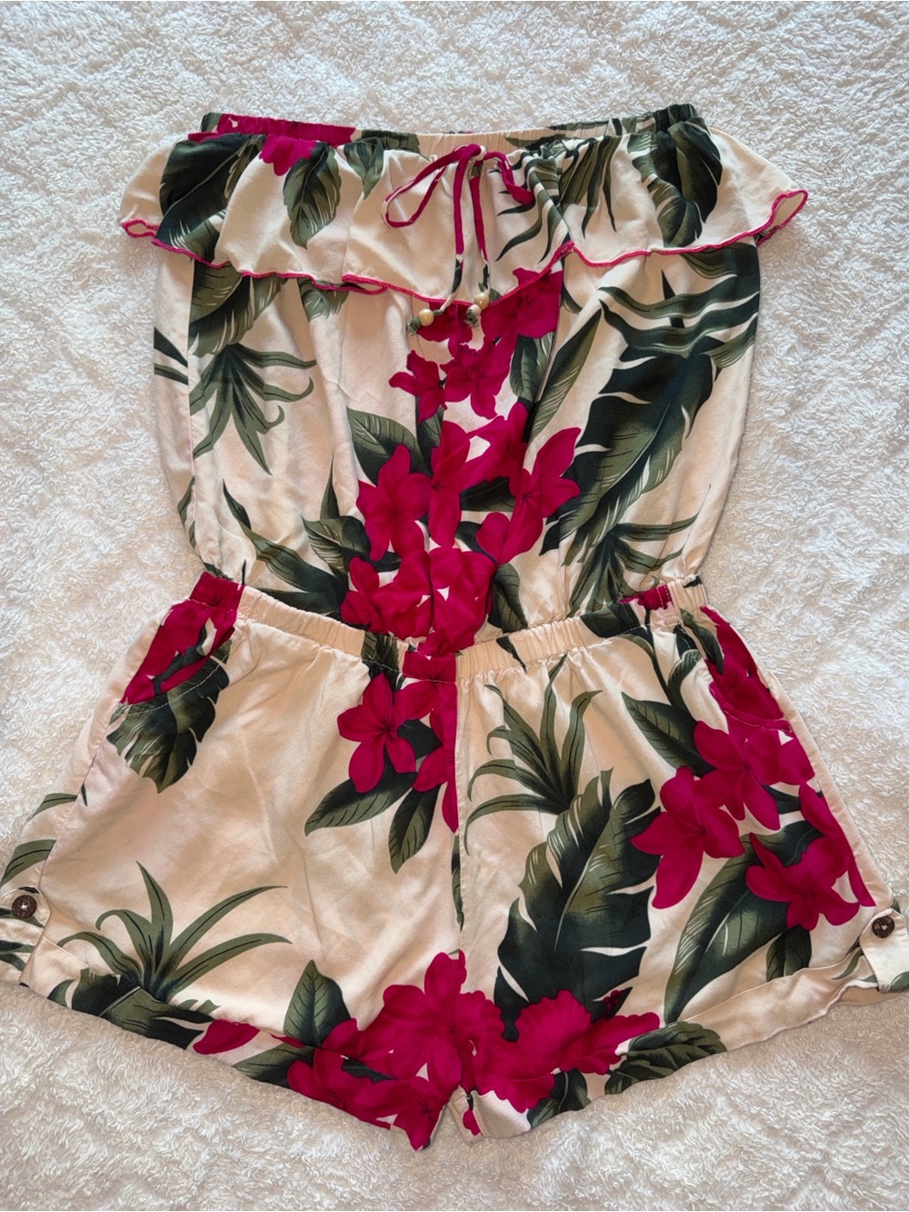 Fits S|M runs very small! Floral Off-Shoulder Romper Tag XXL